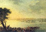 Jan Bogumil Plersch Catherine II leaving Kaniow in 1787. oil painting on canvas